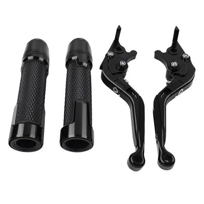 Folding Extendable Brake Clutch Levers & Handlebar Grips for Kawasaki ZX636R (2003-2006)