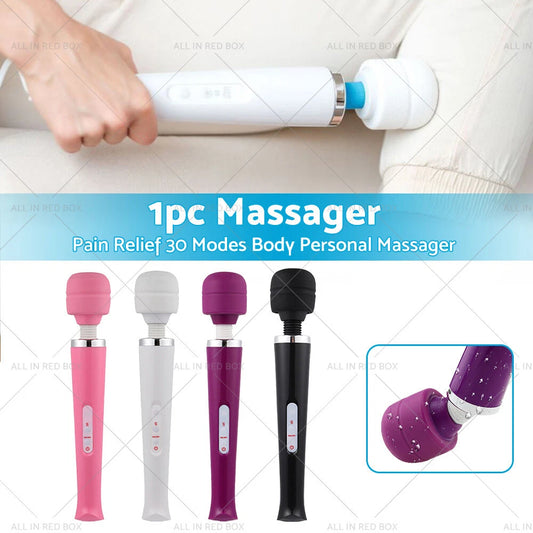 30 Modes USB Personal Massager Wand for Pain Relief - 4 Colors