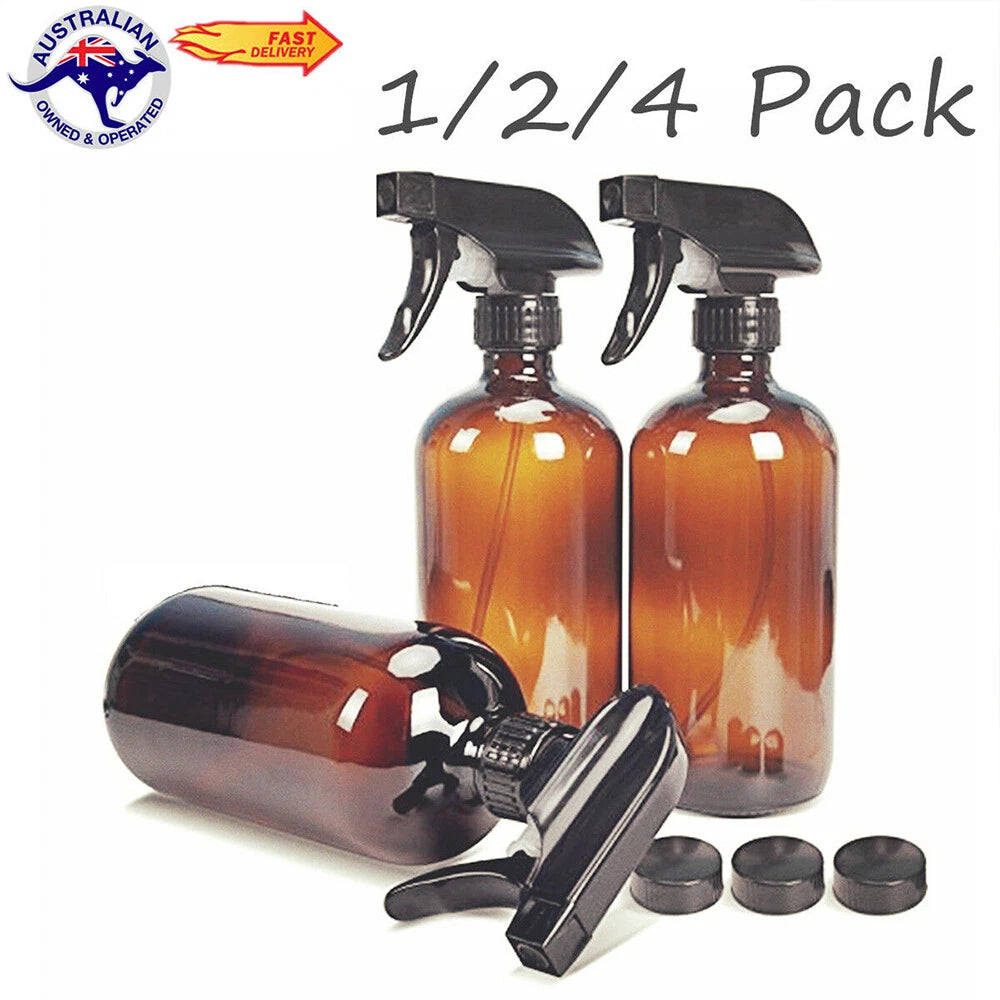 Amber Glass Spray Bottle - Refillable for Pet Care & Air Freshener Use