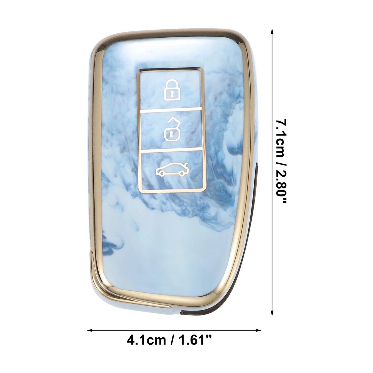3 x Button Key Fob Cover Case Blue for Lexus IS RX NX200 NX200T (2014-2021)