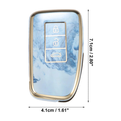 3 x Button Key Fob Cover Case Blue for Lexus IS RX NX200 NX200T (2014-2021)