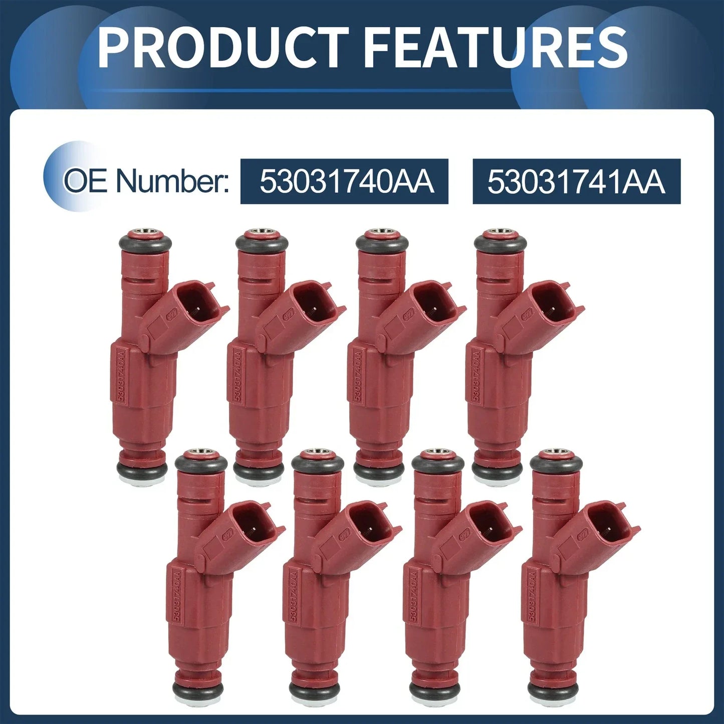 Fuel Injector Set for Dodge Ram 2500 5.9L (2001-2002) - 8 x Red Injectors