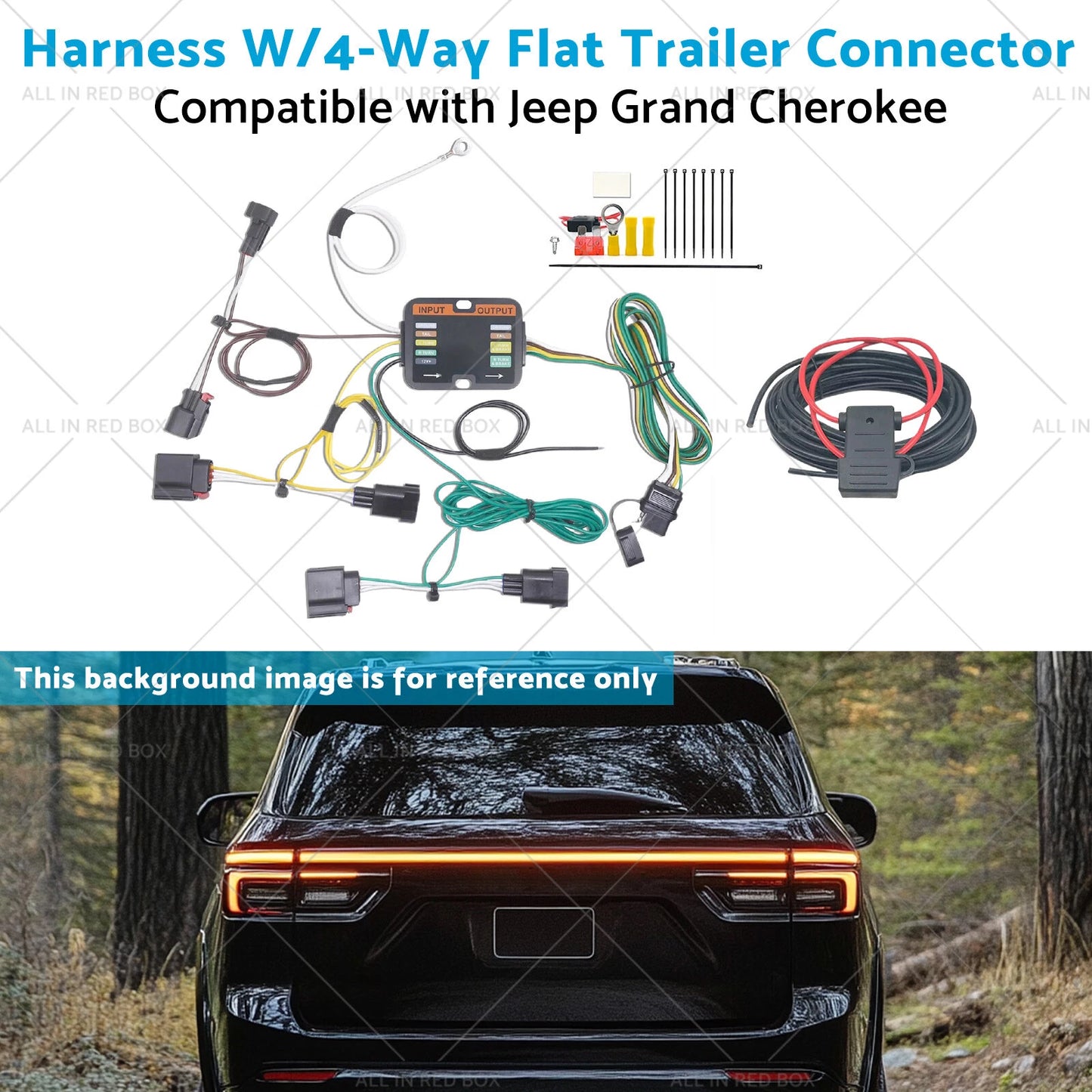 Harness W/4-Way Flat Trailer Connector for Jeep Grand Cherokee (2014-2021)