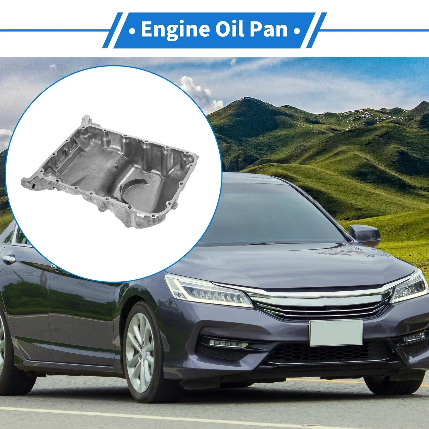 Engine Oil Pan for Honda Accord (2008-2017) - 1 x Steel Silver Tone