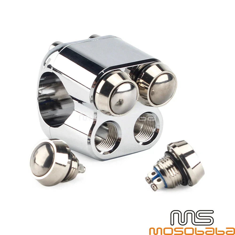 Chrome 7/8in Motorcycle Horn Indicator Switch for Harley Handlebar