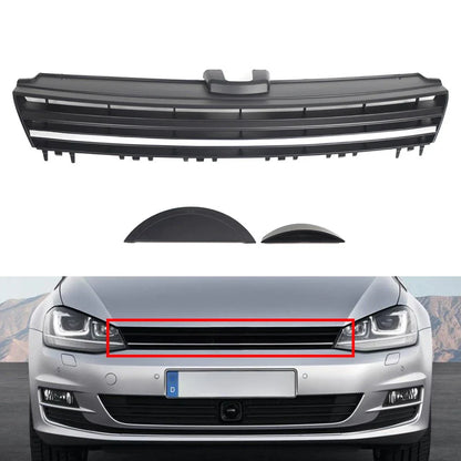 Front Bumper Upper Grille w/ Silver Trim for VW Golf Sportwagen (2015-2017)