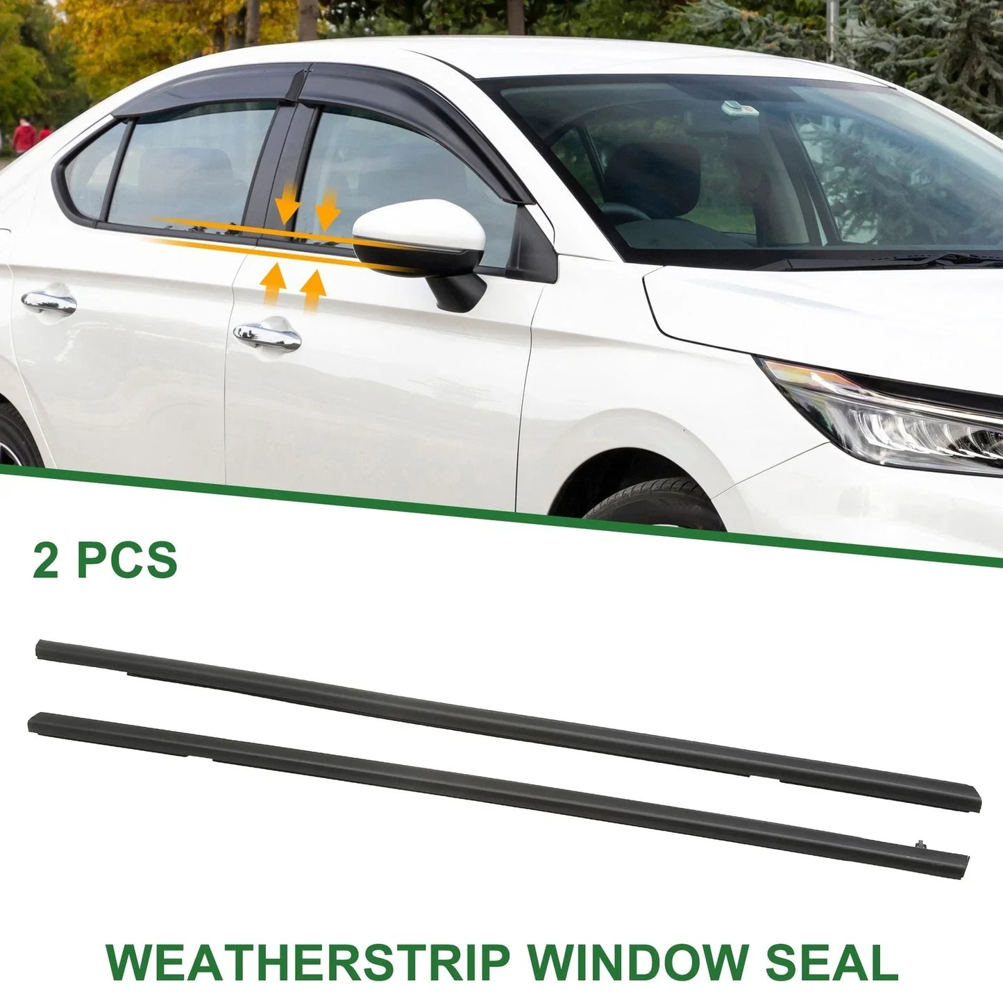 2 x Weatherstrip Window Seals for Honda City (2014-2023)
