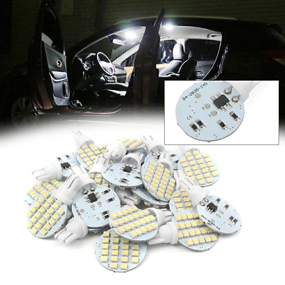 20 x T10/921/194 24SMD LED Cold White Interior Lights for RV Trailers