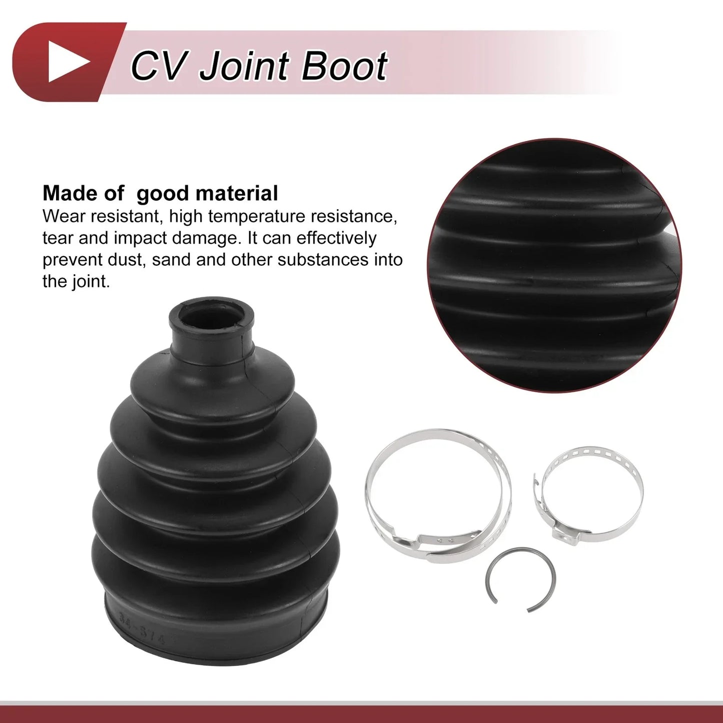 Outer CV Joint Boot Kit with Clamps for Honda Civic (2017-2021)