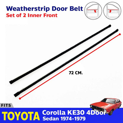 Inner Weatherstrip Door Belt Front L+R Fit Toyota Corolla KE30 TE31 4D 74-79 D05