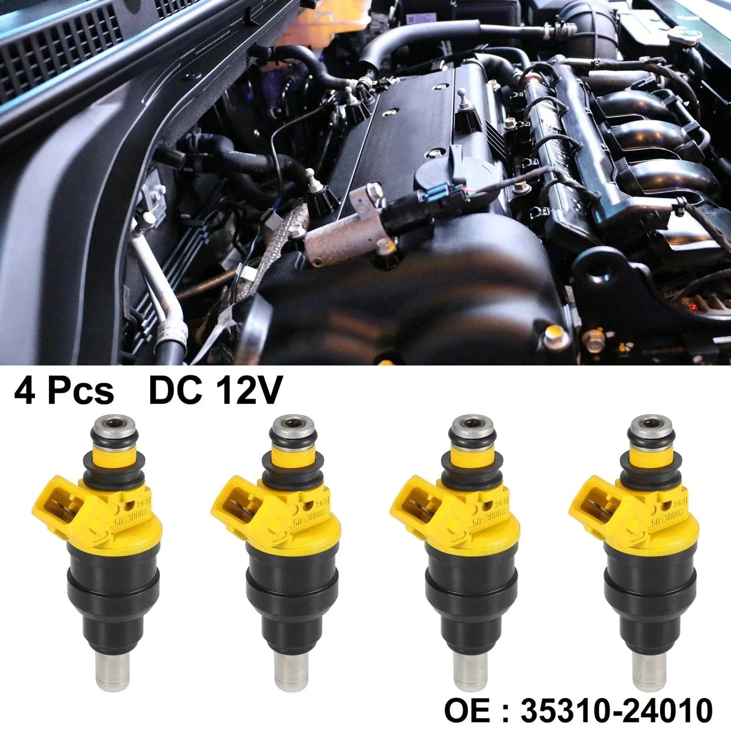 4 x Fuel Injector Nozzles for Hyundai Excel Base GL GS 1.5 (1991-1994)