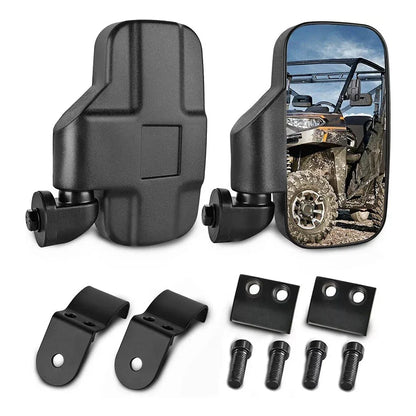 Rear View Mirrors Black Adjustable UTV for Polaris