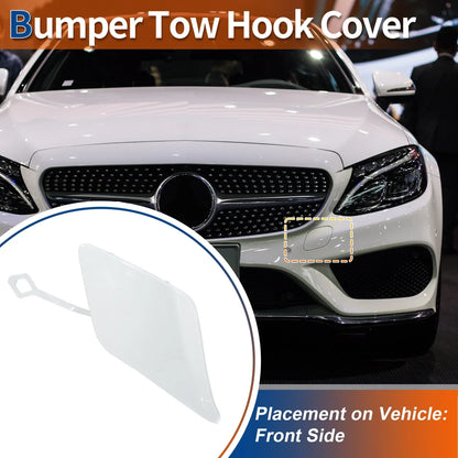 Front Bumper Tow Hook Cap for Mercedes-Benz C250 C350 (2012-2015) White