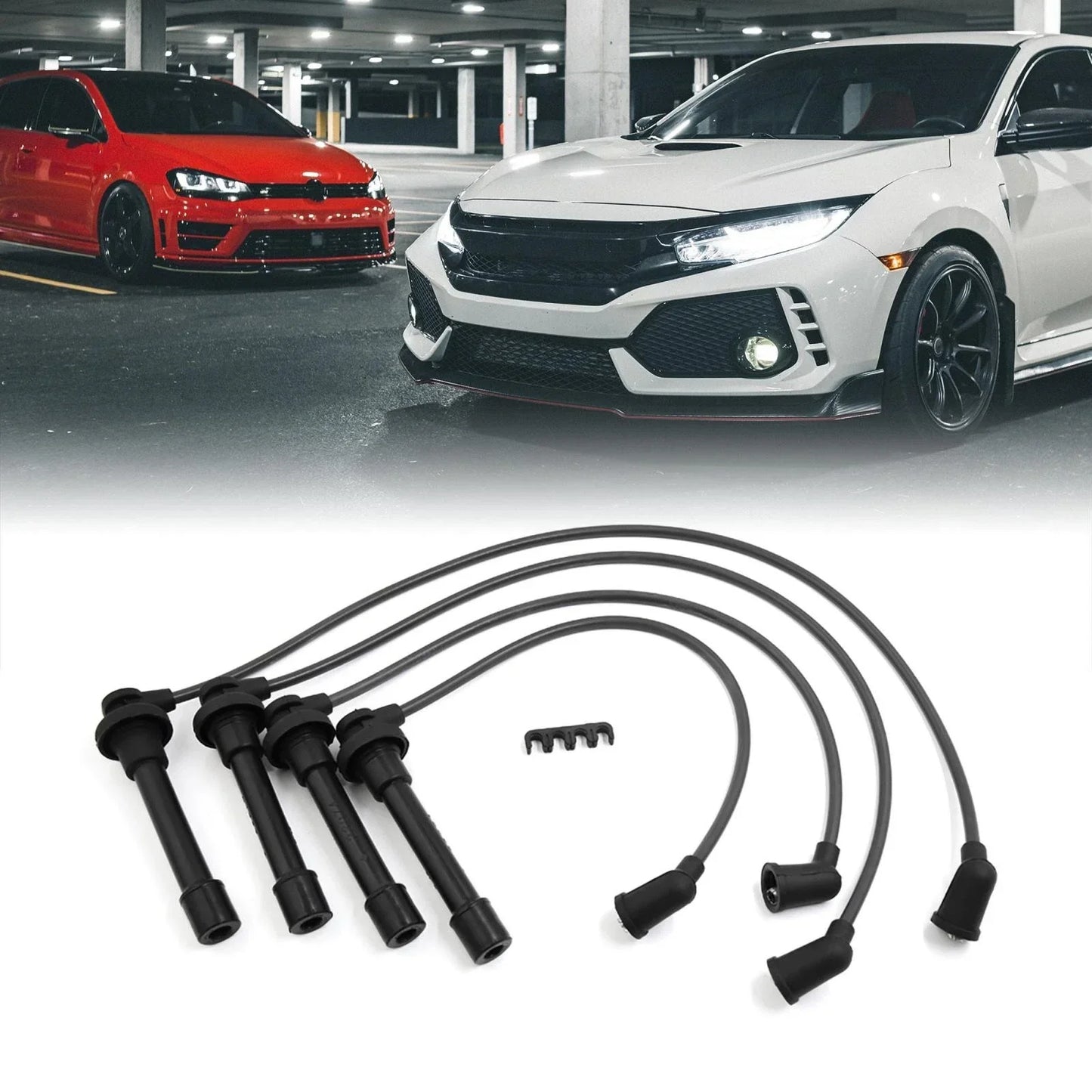 Spark Plug Ignition Wire Set of 4 for Honda