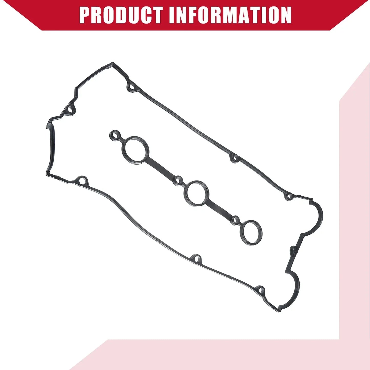 2 x Valve Cover Gaskets for Hyundai Santa Fe (2003-2006) Black