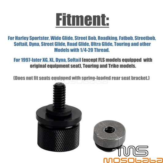 1/4-20 Thread Seat Mounting Bolt Nut Cover for Harley Street Bob