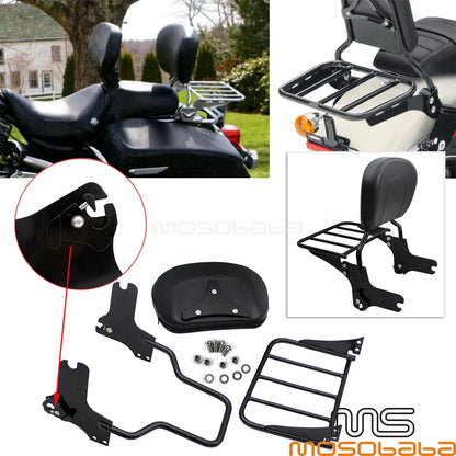 Sissy Bar Backrest Luggage Rack for Harley Electra Glide, Street Glide (2009-2023)