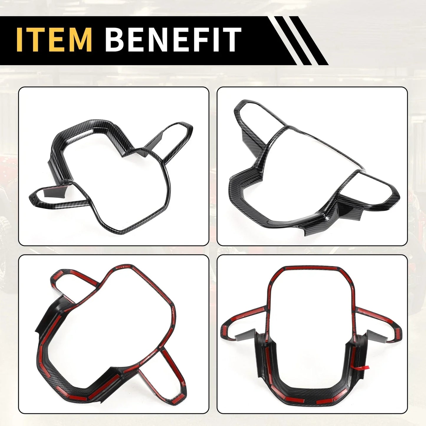 Steering Wheel Cover Trim for Chevy Colorado (2023-2024) Carbon Fiber Pattern