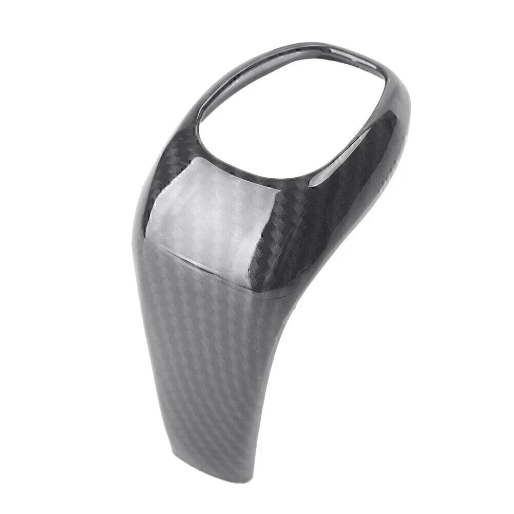Gear Shift Knob Cover Trim for BMW X1 F48 2016-2017 Black Carbon Fiber