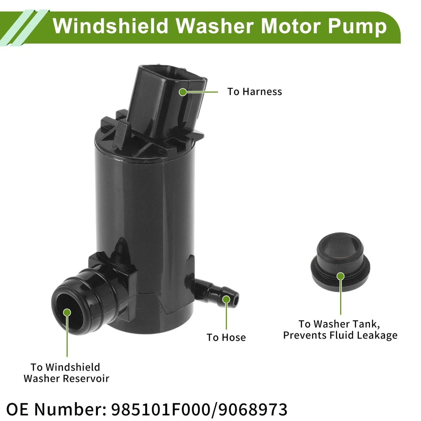 Windshield Washer Pump w/Grommet for Hyundai (2011-2016)