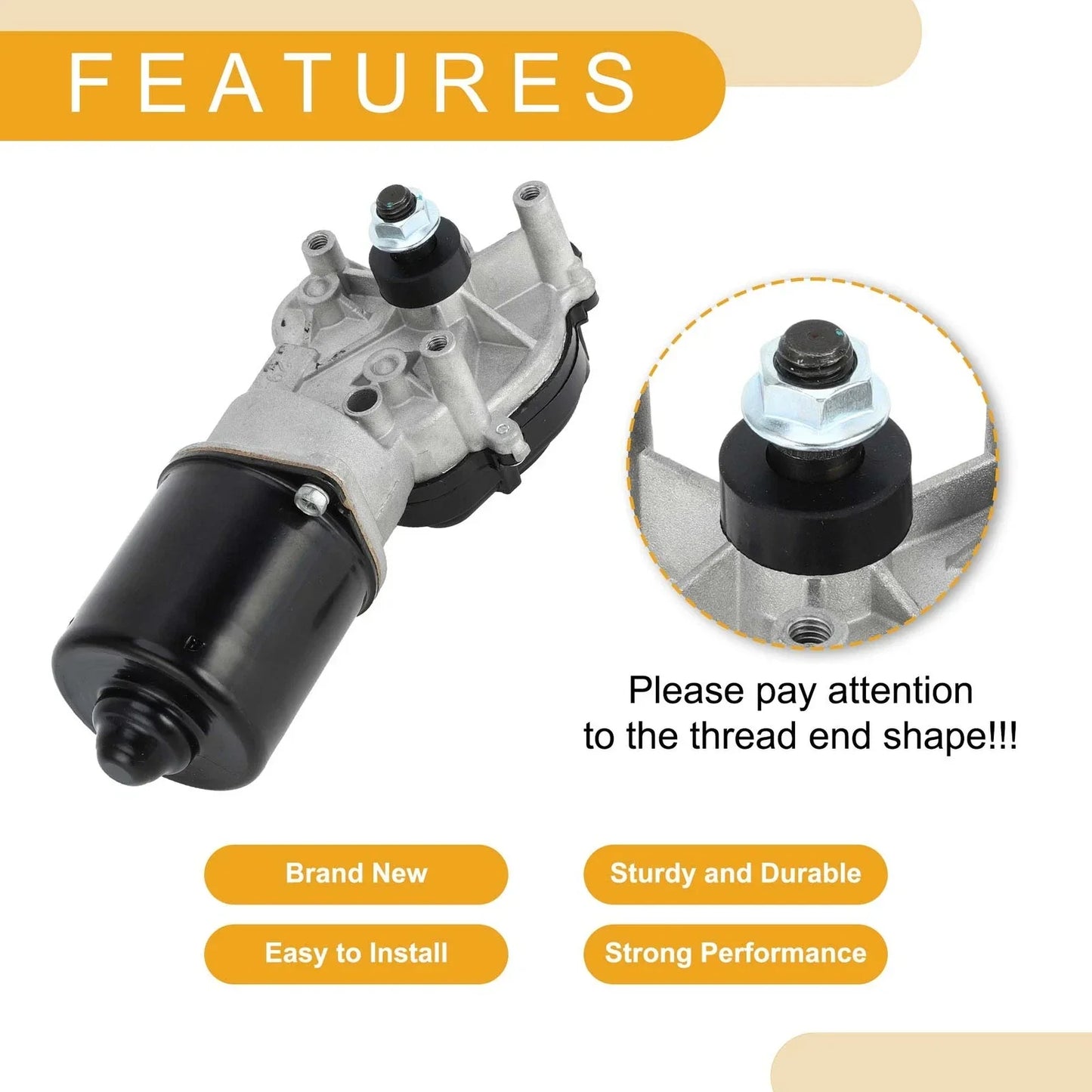 Windshield Wiper Motor for Acura RSX 2002-2006 (2 x No. 76505S6MA01, 76505S9AA01)