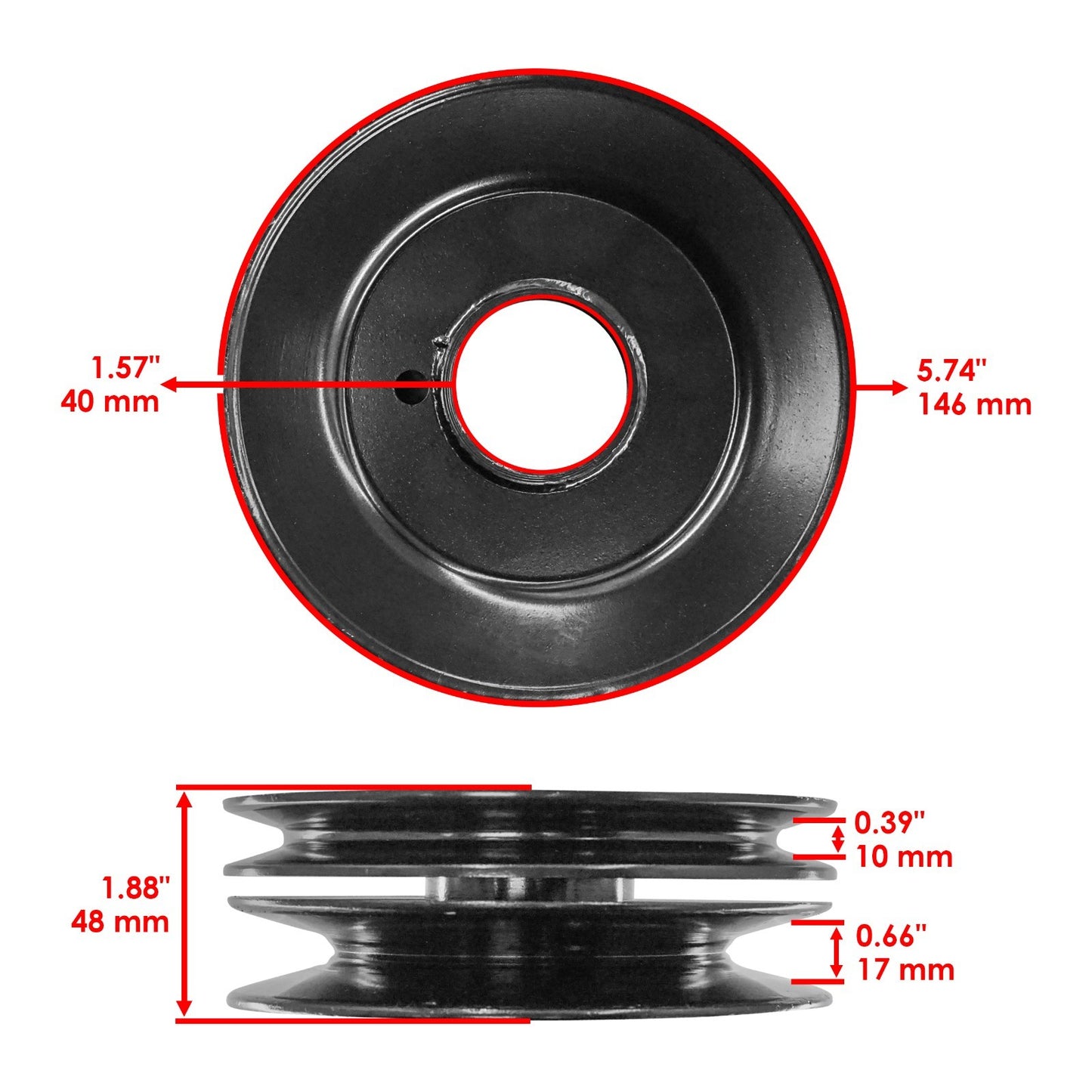 Deck Pulley Replacement for Cub Cadet Z-Force 44 53AA5D2L100 (2018–2020)