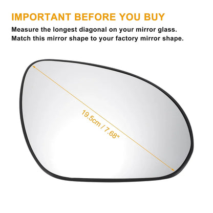 Right Side Heated White Mirror Glass for Hyundai i30 (2007-2012)