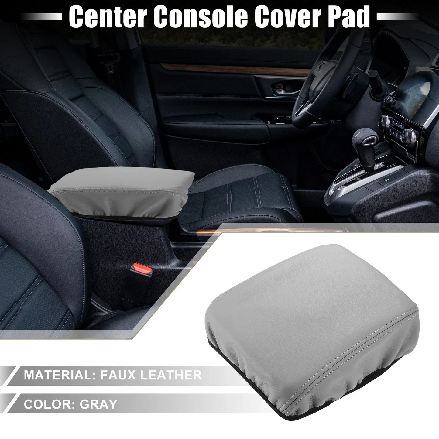 Car Center Console Armrest Cover Trim for Honda CR-V (2017-2022) Gray