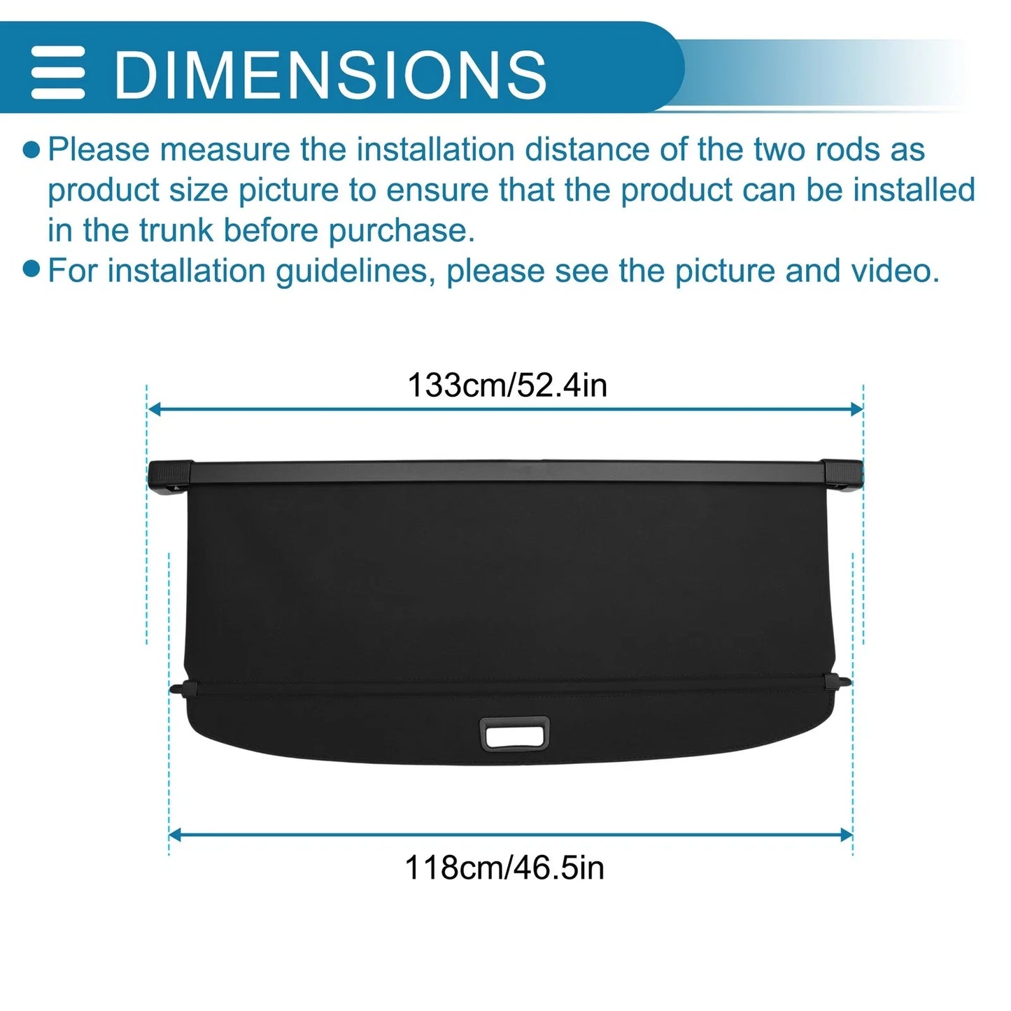 Retractable Cargo Cover for Dodge Durango 2011-2025 Rear Trunk Shelf