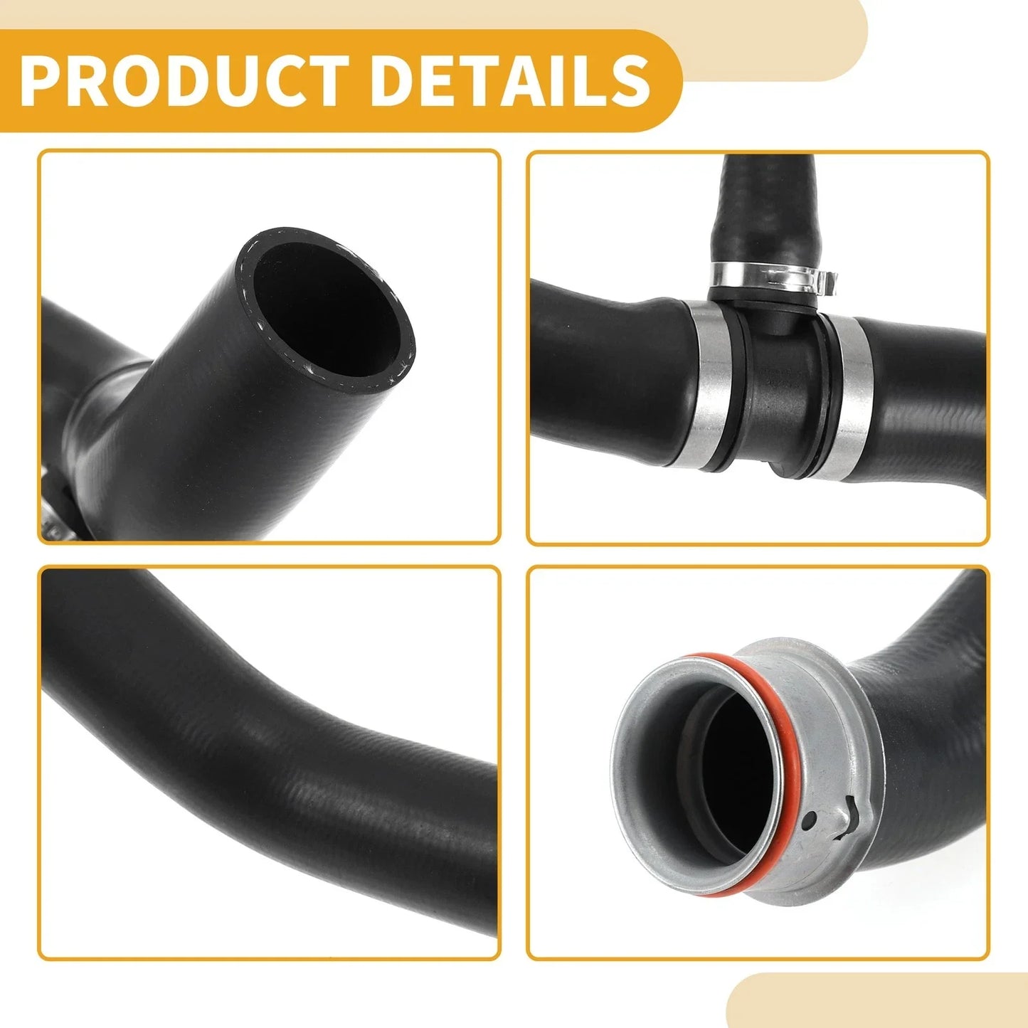 Radiator Hose for Mercedes-Benz R350 3.5L 2006-2011 (2 x Rubber Black)