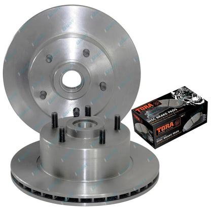 2 Front Disc Rotors + Brake Pads for Commodore VL 6cyl VN VG VP V6 1986~5/92