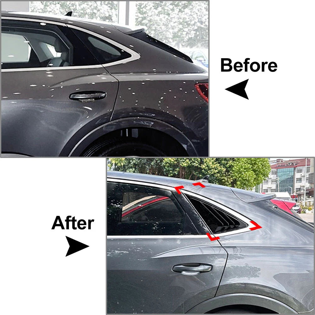 Rear Window Louvers Cover for Audi Q3 F3 Sportback (2019-2024) Black
