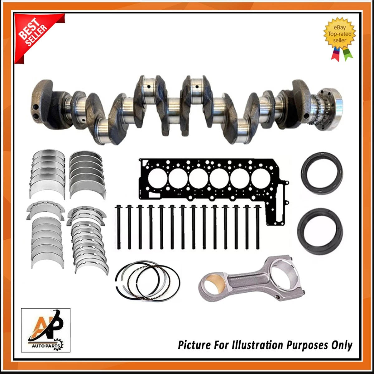Crankshaft with Engine Rebuild Kit Replacement for BMW 3.0d (2007–2015)