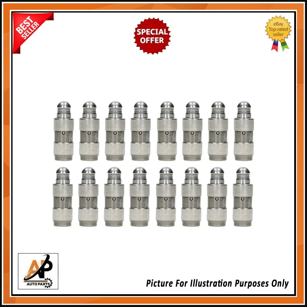 Engine Hydraulic Lifter Set 16 Pieces Replacement for Jaguar Land Rover 2.0 (2000–2010)