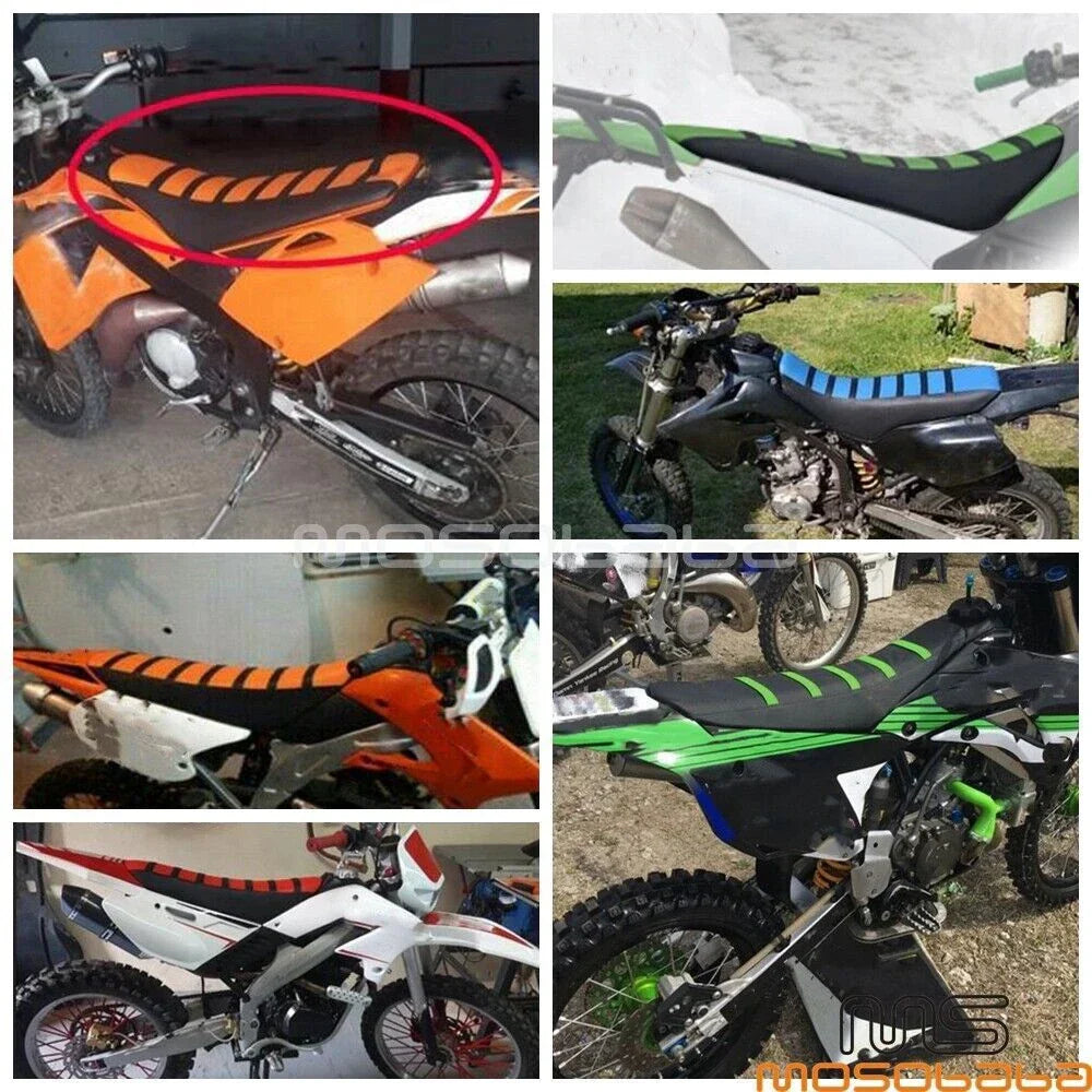 Black Ribbed Gripper Seat Cover for Honda CR125 CR250R CRF150F CRF230F