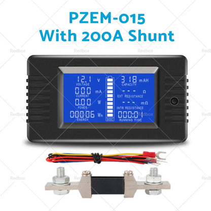 50-300A LCD Display 200V DC Battery Monitor Meter for RV System