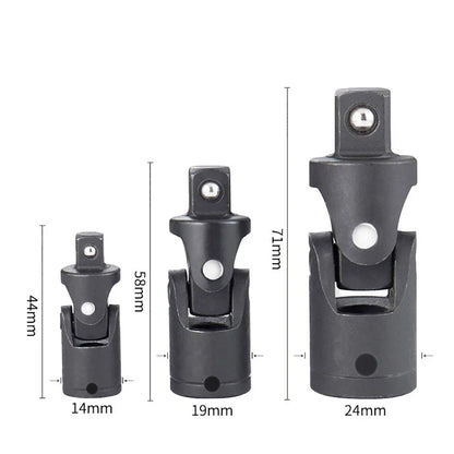 3Pcs Impact Universal Joint Socket Swivel Tool Set 1/2" 3/8" 1/4" Drive