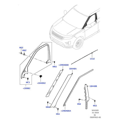 Front Windshield A-Pillar Trim for Range Rover Evoque (2020-2022)