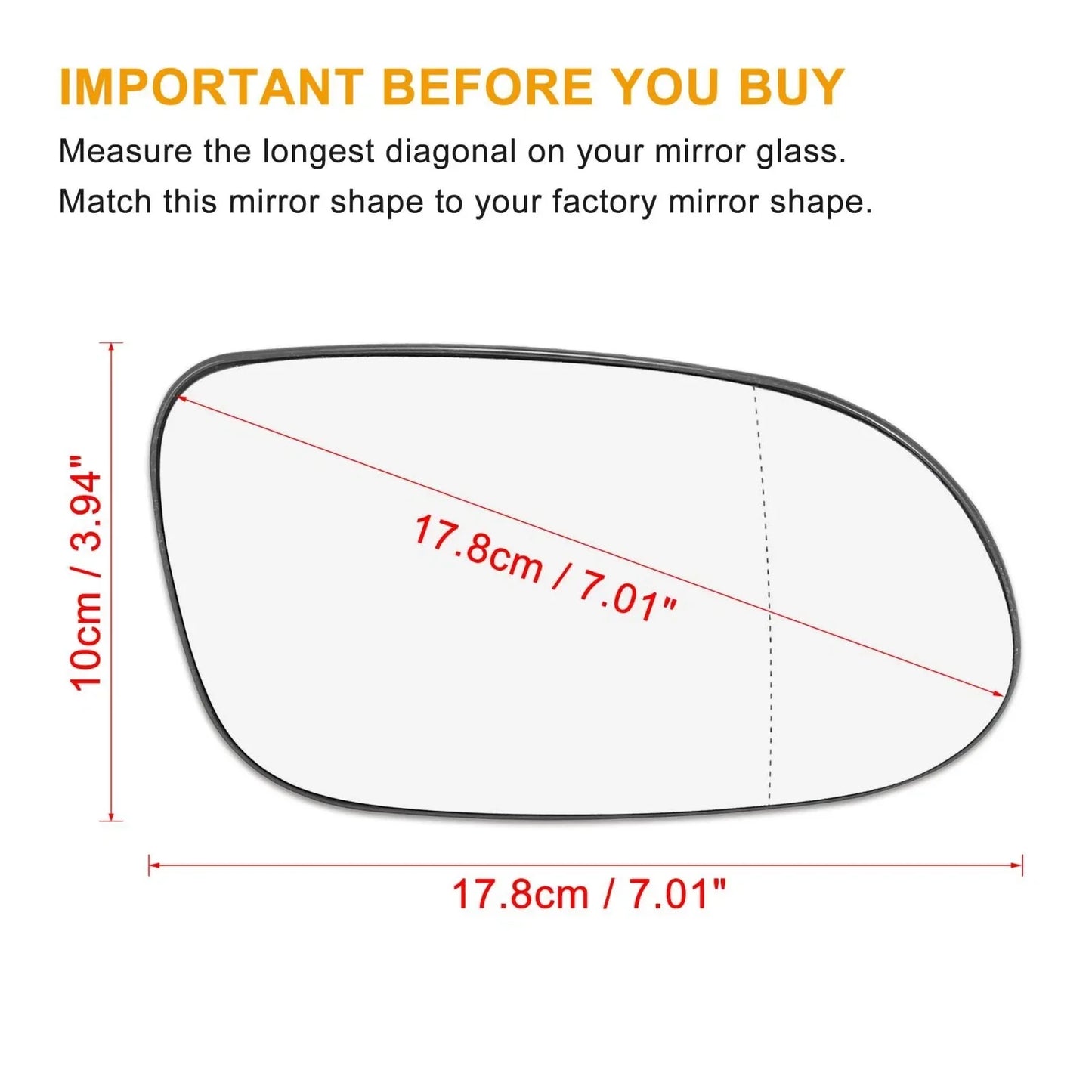 Heated Right Side Mirror Glass for Mercedes-Benz CLK55 SLK320 (2003-2009)