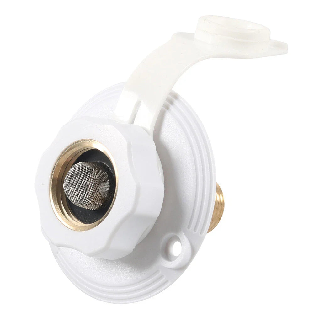RV City Water Fill Inlet Flange w/ Check Valve for RV Trailer Camper
