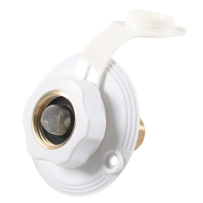 RV City Water Fill Inlet Flange w/ Check Valve for RV Trailer Camper