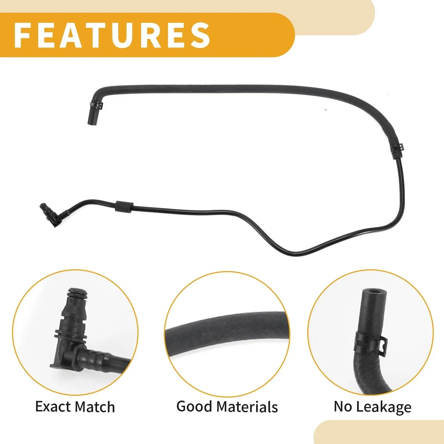 Radiator Hose for Mercedes-Benz R350 V251 2006-2017 Rubber Black