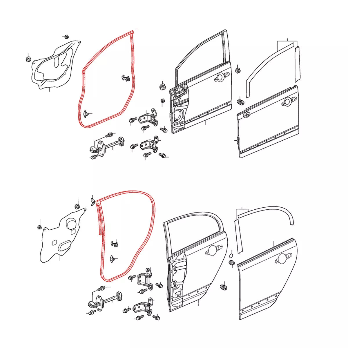 Door Weatherstrip for Honda Civic Sedan LX EX Dx2006-2010