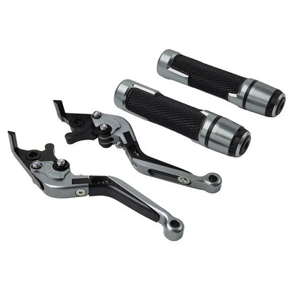 Folding Extendable Brake Clutch Levers & Handlebar Grips for Kawasaki ZX636R