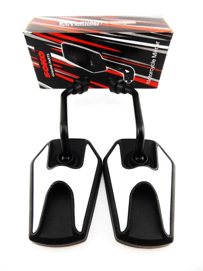 Black White Hex Soko Mirrors for Honda CM250 (1981-1984)