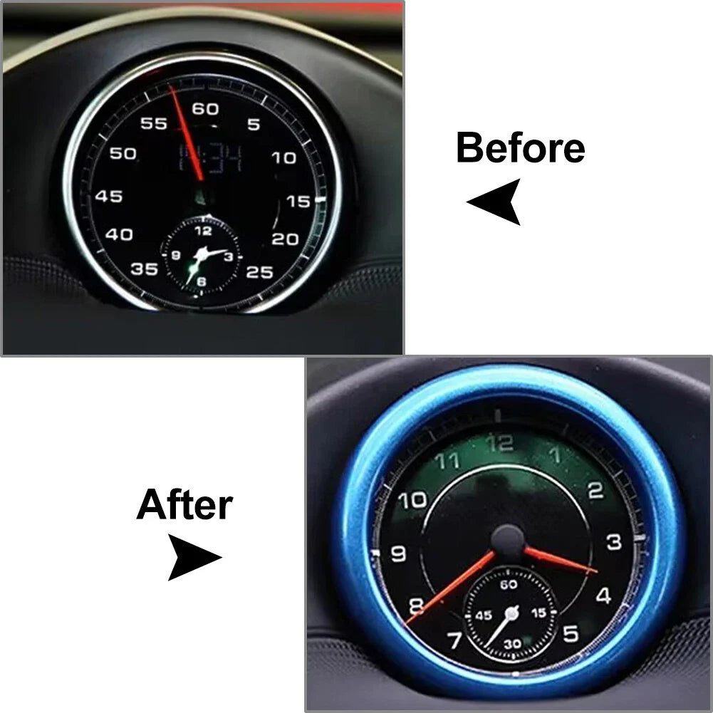 Blue Stopwatch Compass Cover Ring for Porsche 911 718 Boxster Cayenne Macan