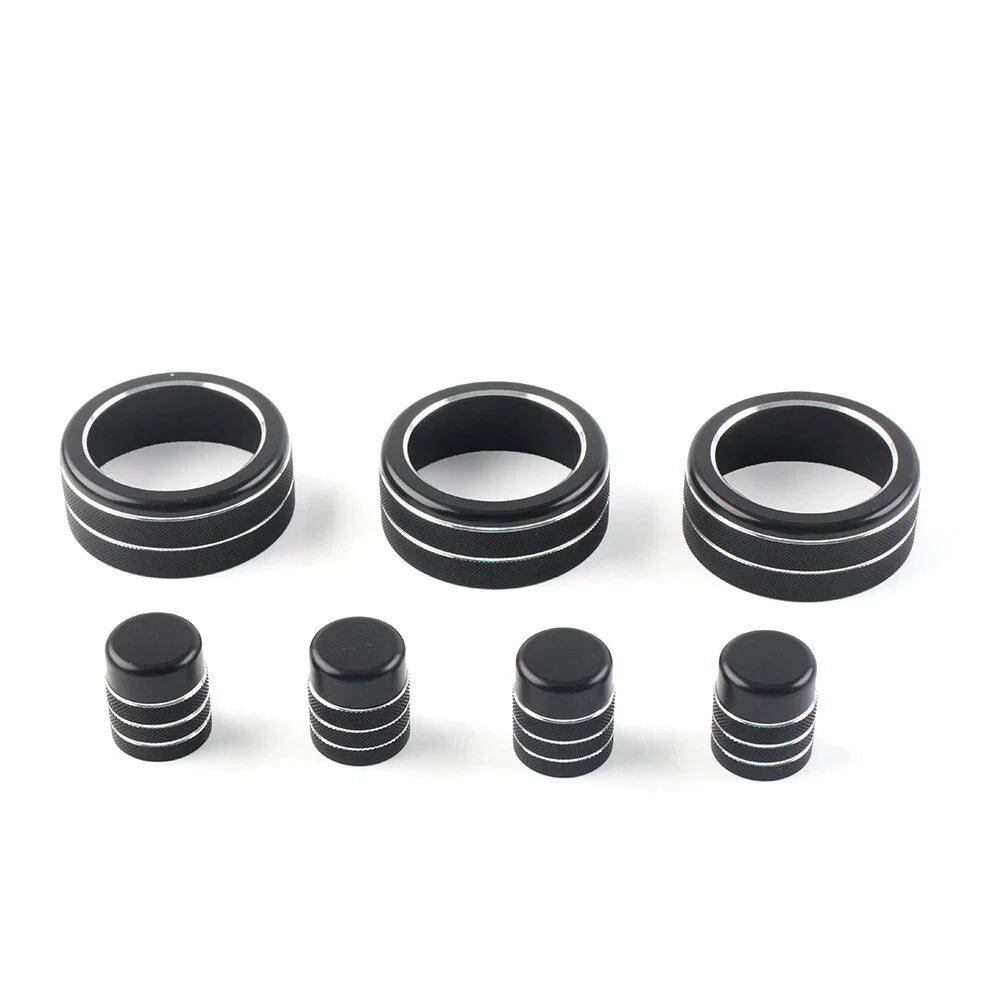 7x Switch Knob Ring Cover Trim for Honda Civic 2022+ CR-V 2023-2024 Black