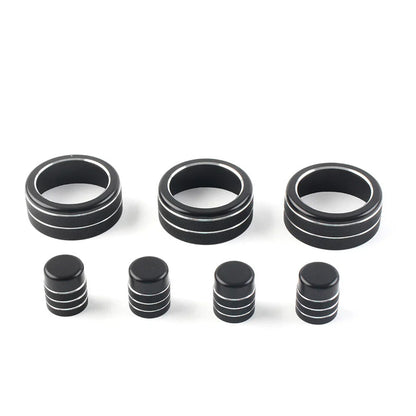 7x Switch Knob Ring Cover Trim for Honda Civic 2022+ CR-V 2023-2024 Black