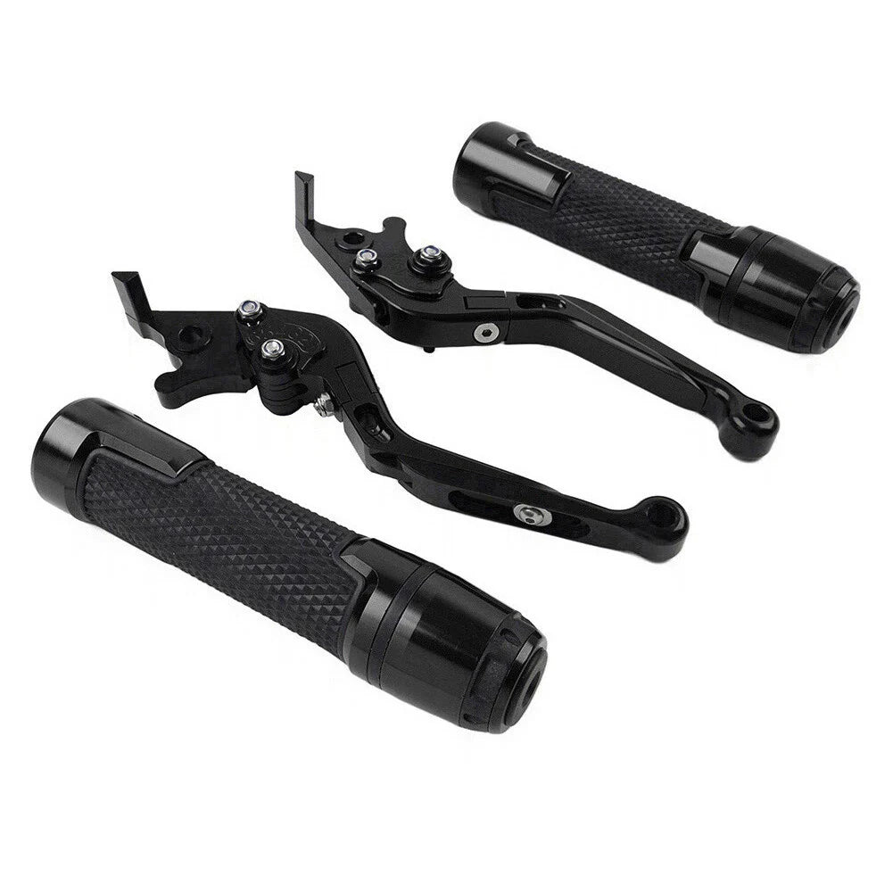 Folding Black Brake Clutch Lever Grip Set for Yamaha MT-15 XSR155 (2018-2023)