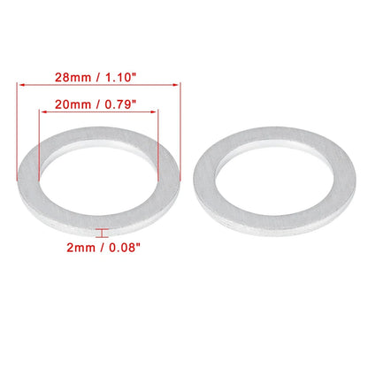 12 x M20 Silver Tone Oil Drain Plug Gaskets for Honda (94109-20000)